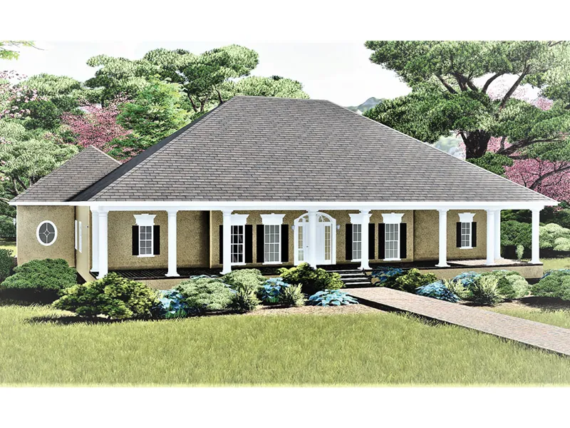 European House Plan Front Photo 01 - Dudley Park Southern Home 028D-0020 - Search House Plans and More