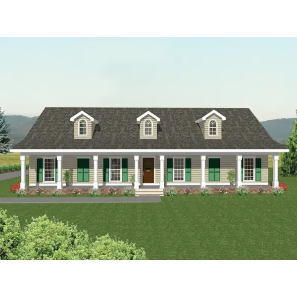 Southern, Acadian Home With Sprawling Covered Front Porch