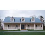 Large Covered Front Porch With Triple Dormers