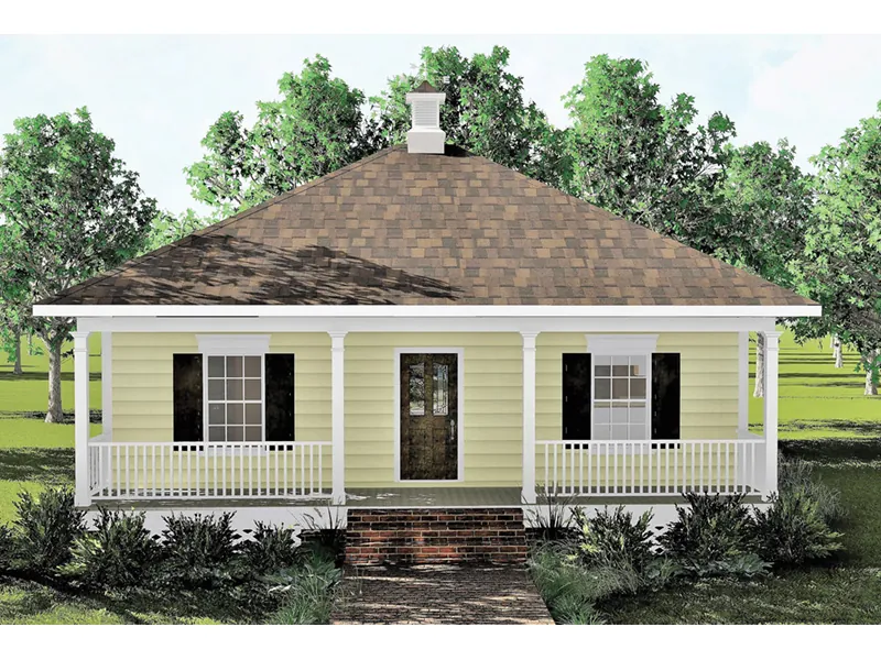 Southern House Plan Front Photo 01 - Bruning Country Cottage Home 028D-0032 - Search House Plans and More