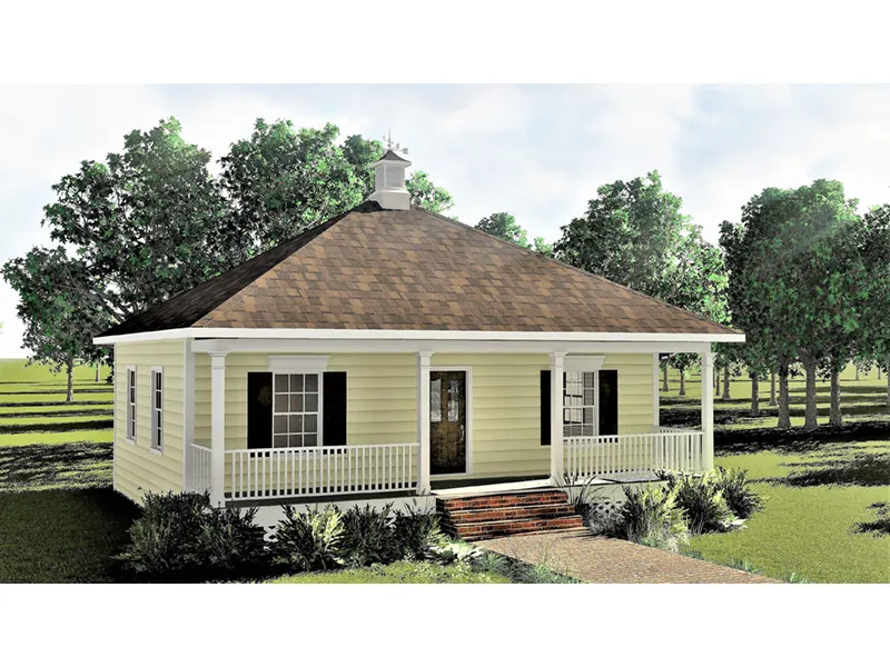 Ranch House Plan Front Photo 02 - Bruning Country Cottage Home 028D-0032 - Search House Plans and More