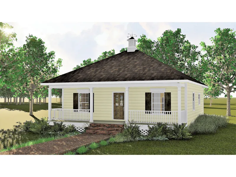 Ranch House Plan Front Photo 03 - Bruning Country Cottage Home 028D-0032 - Search House Plans and More