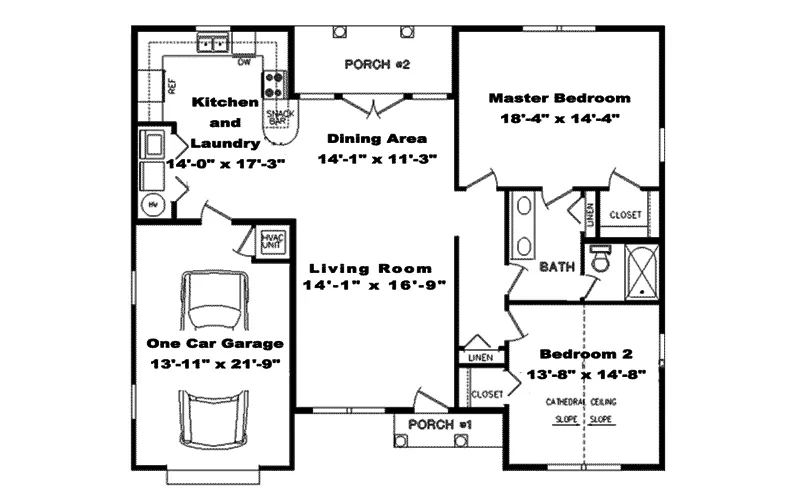 European House Plan First Floor - Fairbury Ranch Home 028D-0033 - Search House Plans and More
