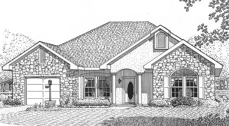 Traditional House Plan Front Image of House - Fairbury Ranch Home 028D-0033 - Search House Plans and More