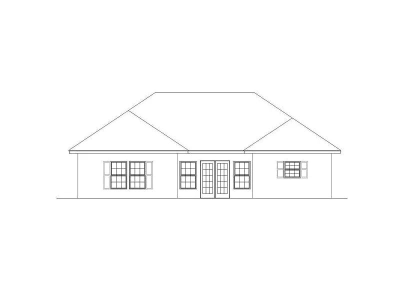 Ranch House Plan Rear Elevation - Fairbury Ranch Home 028D-0033 - Search House Plans and More