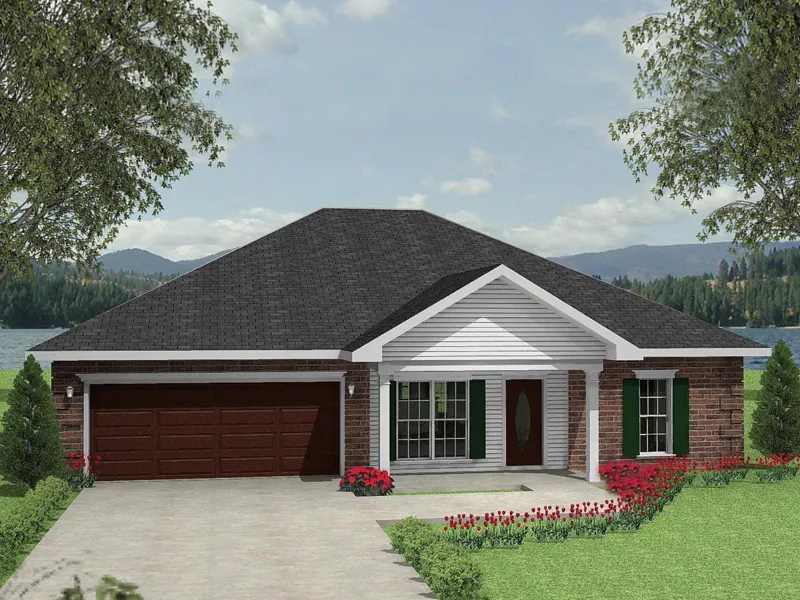 Ranch House Plan Front Photo 03 - Stromsbriar Ranch Home 028D-0037 - Shop House Plans and More