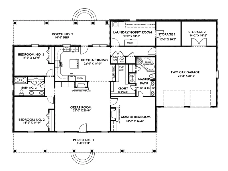 European House Plan First Floor - Albertine Lowcountry Home 028D-0047 - Search House Plans and More