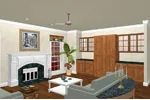 European House Plan Family Room Photo 01 - Aiken Hill Modern Home 028D-0049 - Search House Plans and More