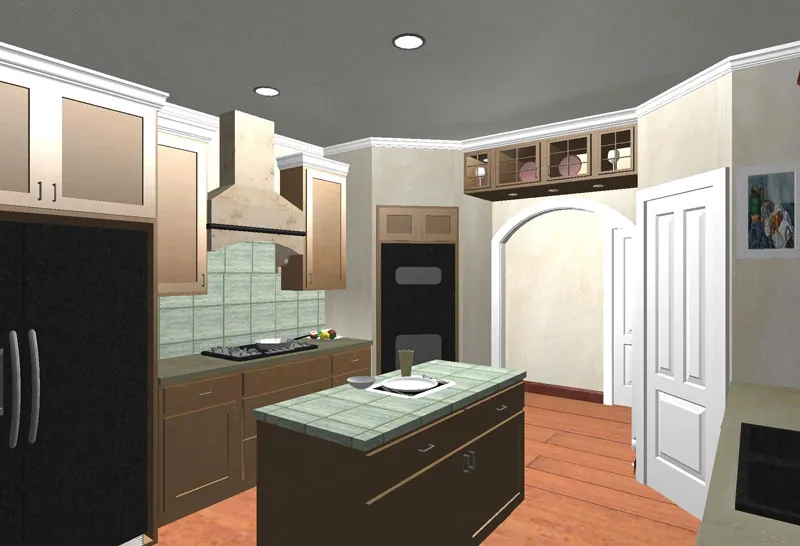 Vacation House Plan Kitchen Photo 01 - Woodruff Cliff Neoclassical 028D-0053 - Shop House Plans and More