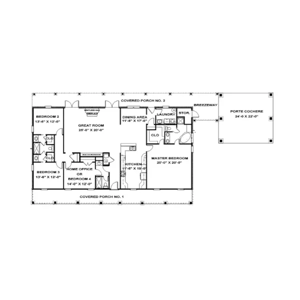 Acadian House Plan First Floor - Gerald Country Plantation Home 028D-0055 - Search House Plans and More