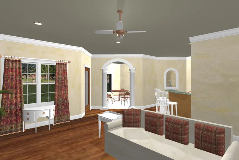 Neoclassical House Plan Family Room Photo 01 - Farrell Manor Luxury Home 028D-0056 - Search House Plans and More