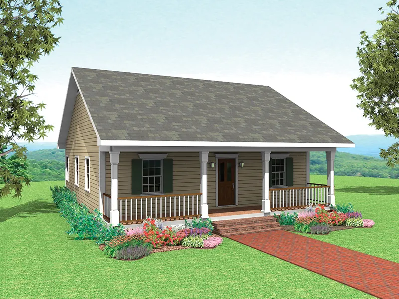 Traditional House Plan Front Image - Warren Grove Cabin Home 028D-0057 - Shop House Plans and More