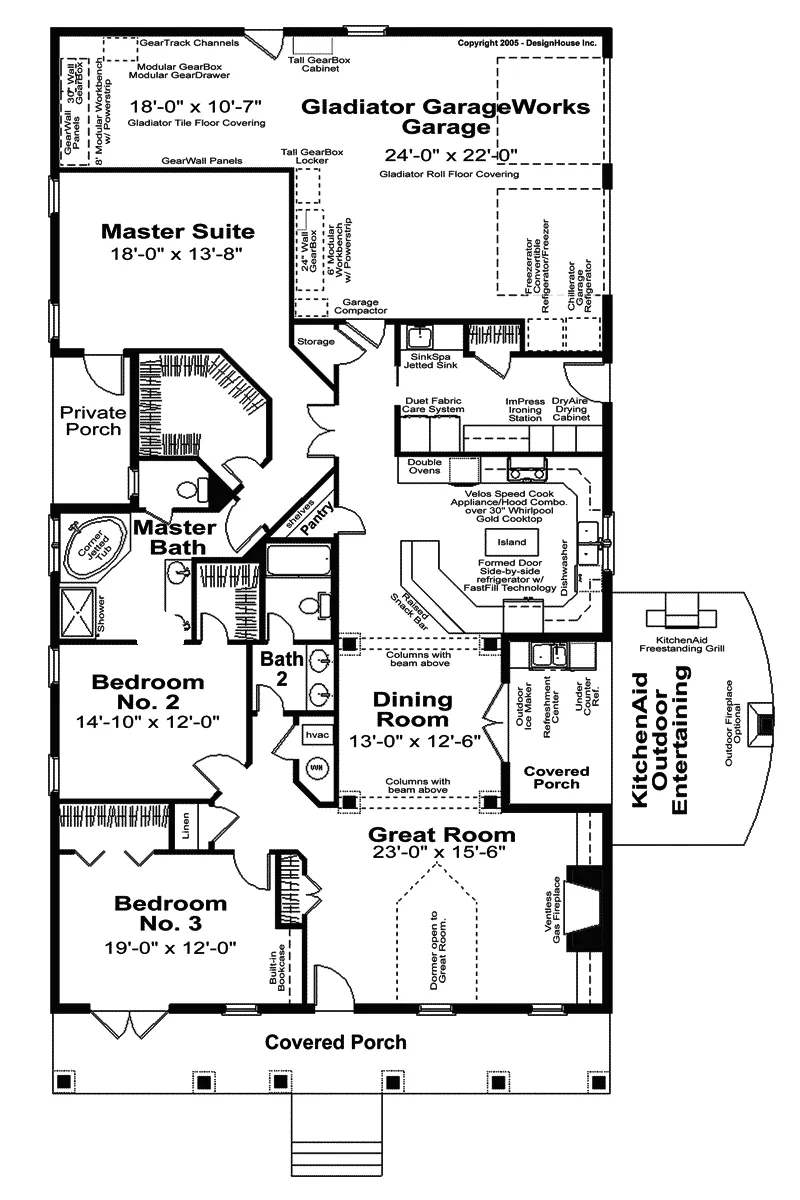 Vacation House Plan First Floor - Marmora Bungalow Style Home 028D-0062 - Shop House Plans and More