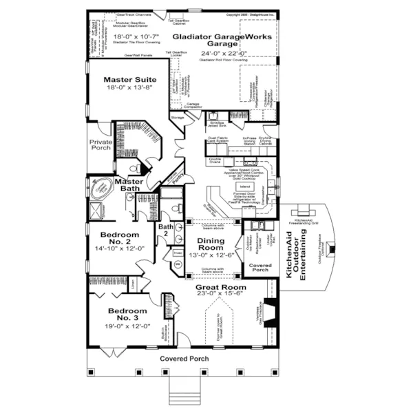 Traditional House Plan First Floor - Marmora Bungalow Style Home 028D-0062 - Shop House Plans and More