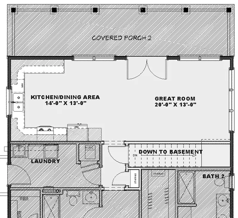 Cabin & Cottage House Plan Basement Floor - Holgate Bend Cottage Home 028D-0064 - Search House Plans and More