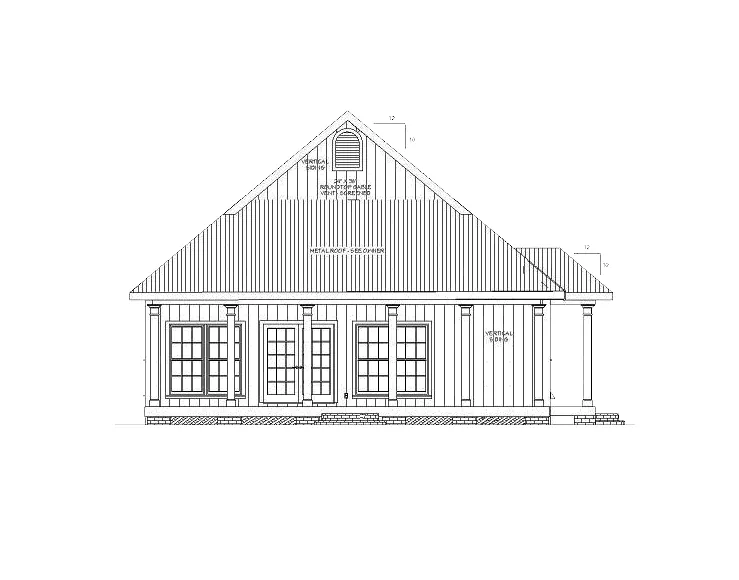 Cabin & Cottage House Plan Rear Elevation - Holgate Bend Cottage Home 028D-0064 - Search House Plans and More