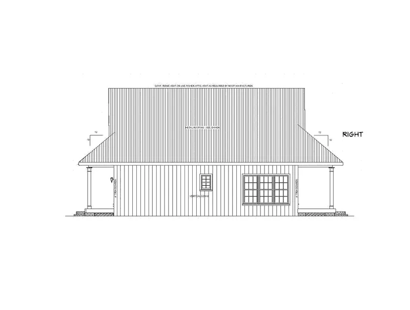 Cabin & Cottage House Plan Right Elevation - Holgate Bend Cottage Home 028D-0064 - Search House Plans and More
