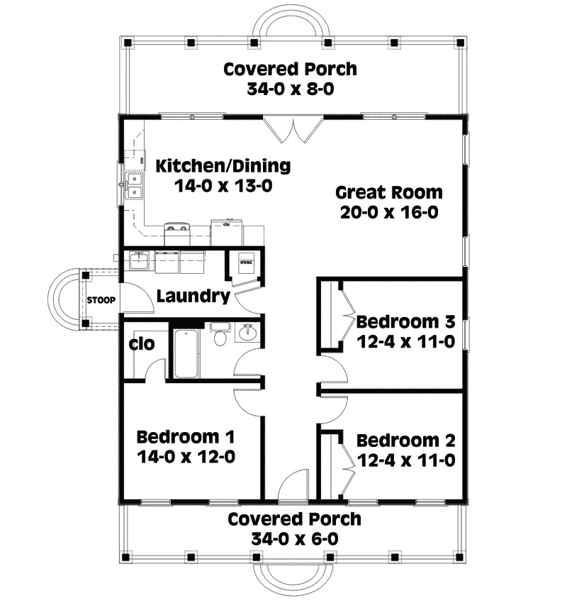 Vacation House Plan First Floor - Wildwood Point Vacation Home 028D-0065 - Shop House Plans and More