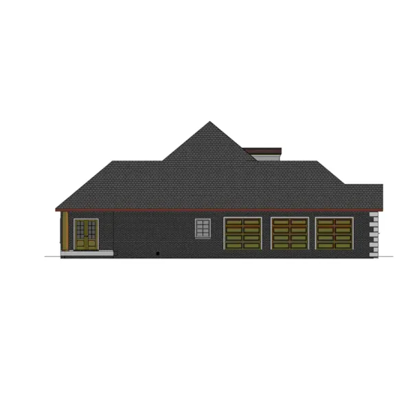 Craftsman House Plan Left Elevation - Seaville Country French Home 028D-0070 - Shop House Plans and More