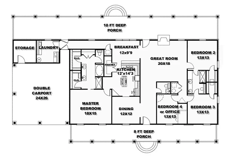 Ranch House Plan Basement Floor - Seville Place Ranch Home 028D-0071 - Shop House Plans and More