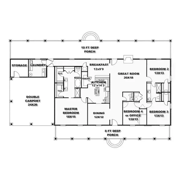 Ranch House Plan Basement Floor - Seville Place Ranch Home 028D-0071 - Shop House Plans and More