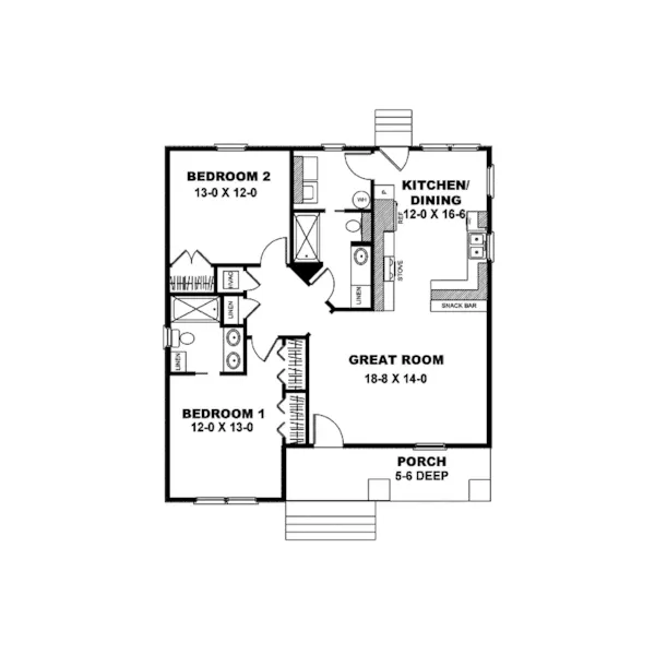 Ranch House Plan First Floor - Cape May Cove Craftsman Home 028D-0076 - Search House Plans and More