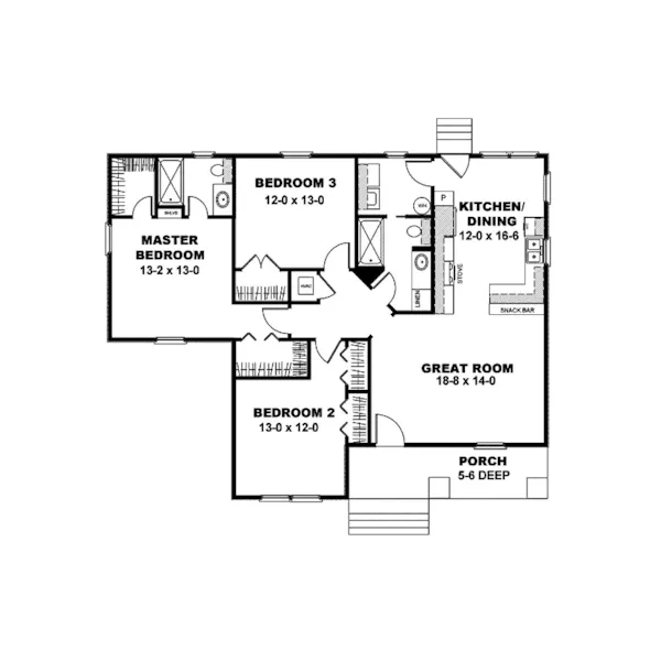 Craftsman House Plan First Floor - Ludlam Arts And Crafts  Home 028D-0077 - Shop House Plans and More