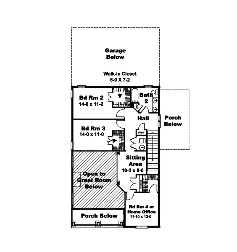 Beach & Coastal House Plan Second Floor - Quaker Bridge Farmhouse 028D-0078 - Shop House Plans and More