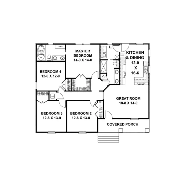 Country House Plan First Floor - Findlay Classic Ranch Home 028D-0081 - Search House Plans and More