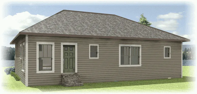 Country House Plan Rear Elevation - Findlay Classic Ranch Home 028D-0081 - Search House Plans and More