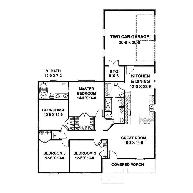 Country House Plan First Floor - Indian Mills Ranch Home 028D-0082 - Search House Plans and More