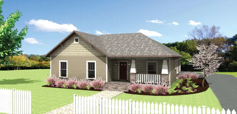 Traditional House Plan Front of Home - Indian Mills Ranch Home 028D-0082 - Search House Plans and More