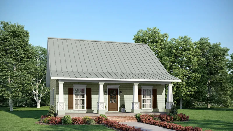 Lowcountry House Plan Front of Home - Green Creek Cottage Home 028D-0084 - Search House Plans and More