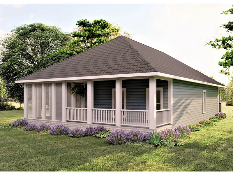Country House Plan Rear Photo 08 - Athena Hill Bungalow Home 028D-0093 - Search House Plans and More