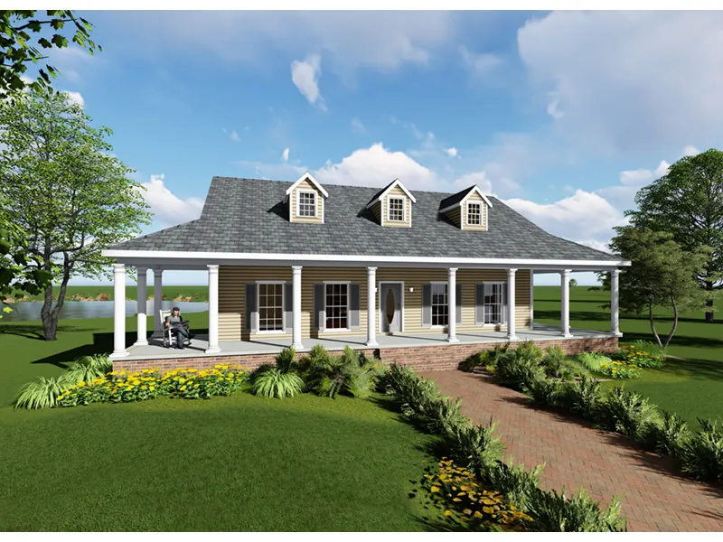 Ranch House Plan Front Photo 02 - Lori Lane Southern Home 028D-0095 - Shop House Plans and More