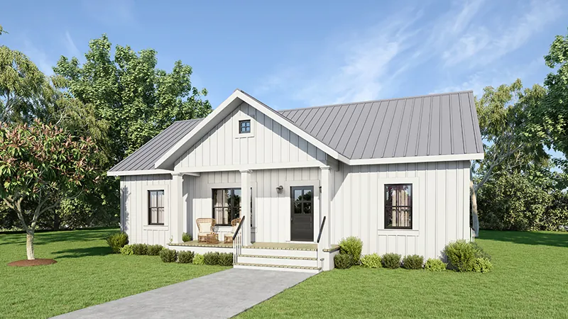 Prairie House Plan Front of Home - Eddy Creek Modern Farmhouse 028D-0100 - Shop House Plans and More