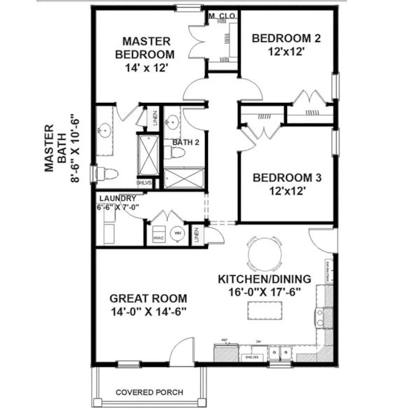 Southern House Plan First Floor - Kinney Country Home 028D-0101 - Search House Plans and More