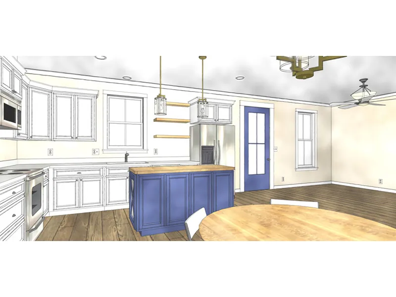 Ranch House Plan Kitchen Photo 02 - Kinney Country Home 028D-0101 - Search House Plans and More