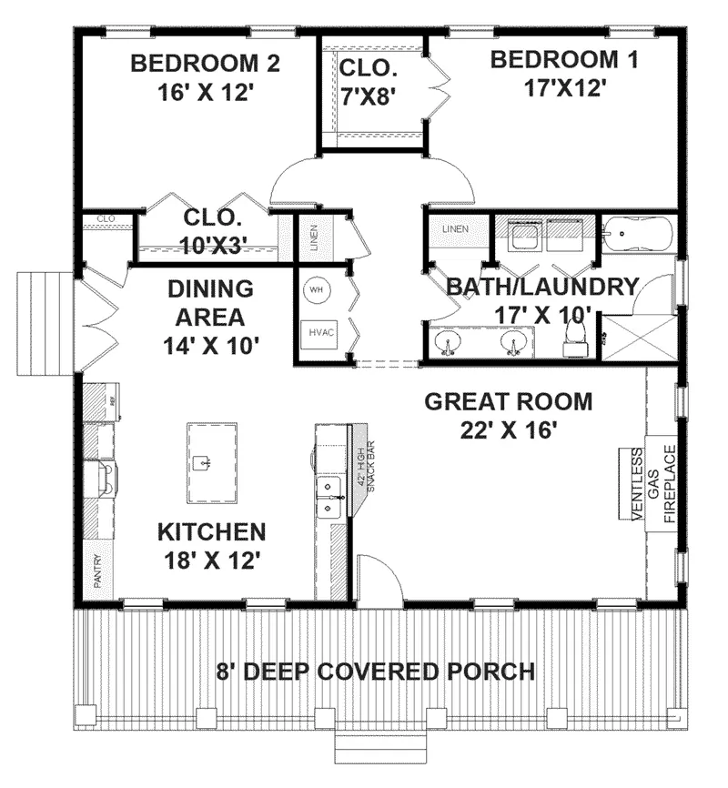 Acadian House Plan First Floor - Reegan Modern Farmhouse 028D-0103 - Shop House Plans and More