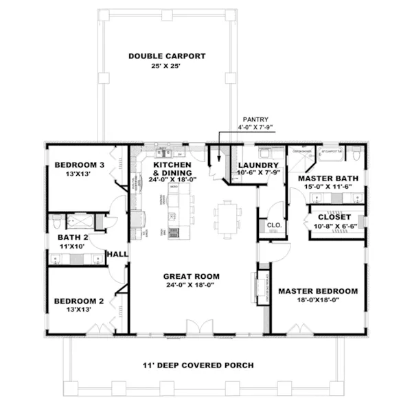 Beach & Coastal House Plan First Floor - Moreau Modern Farmhouse 028D-0104 - Shop House Plans and More