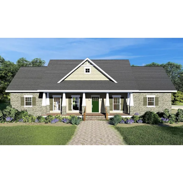 Arts & Crafts House Plan Front of Home - Walsh Grove Craftsman Home 028D-0105 - Shop House Plans and More