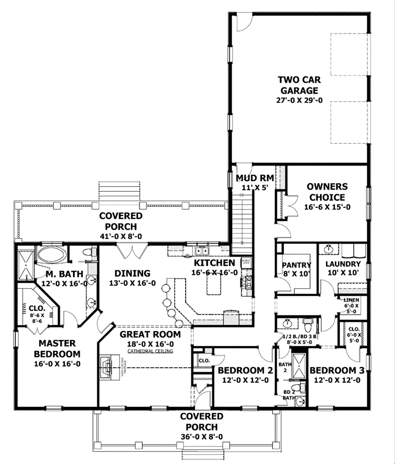 Farmhouse Plan First Floor - 028D-0106 - Shop House Plans and More