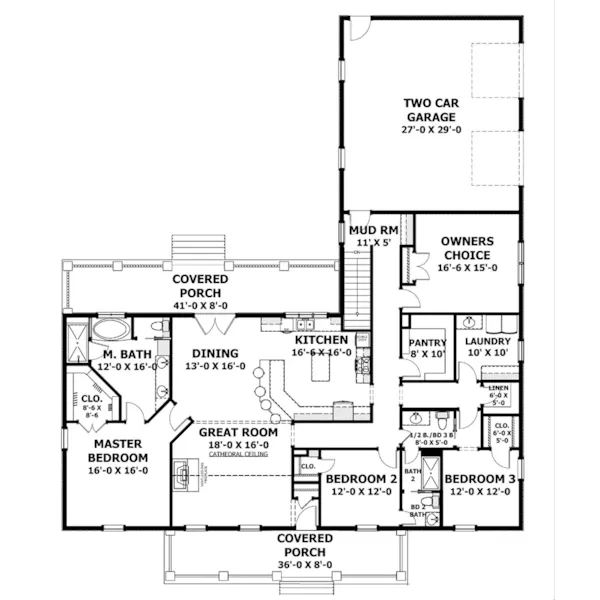 Farmhouse Plan First Floor - Iris Field Farmhouse 028D-0106 - Shop House Plans and More