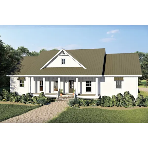 Farmhouse Plan Front of Home - Iris Field Farmhouse 028D-0106 - Shop House Plans and More