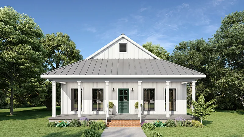 Ranch House Plan Front of Home - Miller Lane Modern Farmhouse 028D-0108 - Shop House Plans and More