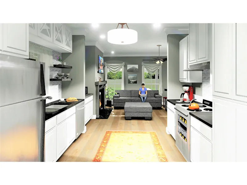 Vacation House Plan Kitchen Photo 03 - Miller Lane Modern Farmhouse 028D-0108 - Shop House Plans and More