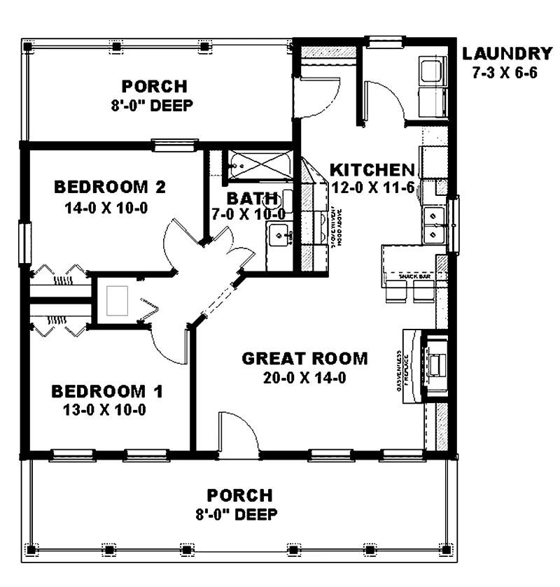Ranch House Plan First Floor - Paxton Lane Modern Farmhouse 028D-0109 - Shop House Plans and More