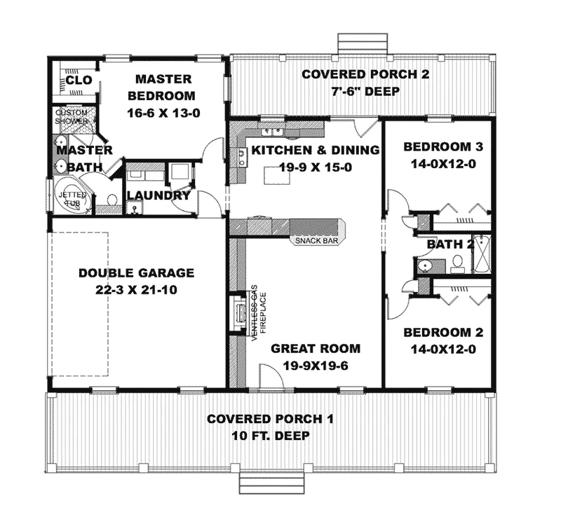 Florida House Plan First Floor - Egan Farm Modern Farmhouse 028D-0112 - Search House Plans and More