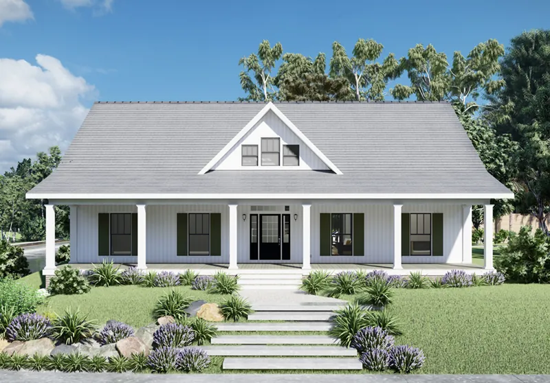 Florida House Plan Front of Home - Egan Farm Modern Farmhouse 028D-0112 - Search House Plans and More