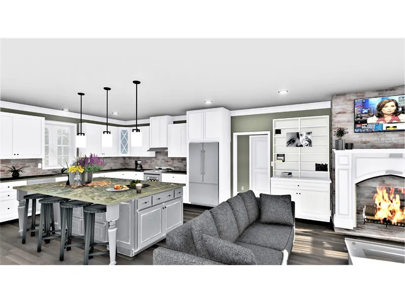 European House Plan Kitchen Photo 04 - Coastal Springs Southern Home 028D-0114 - Shop House Plans and More